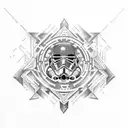 starwars, sleeve, dotwork, geometric tattoo design idea