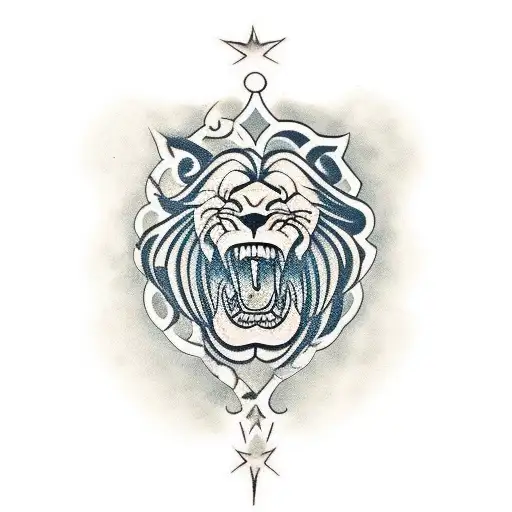 lion skull tattoo design idea