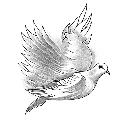 a dove of peace with wings made of words from books  tattoo design idea