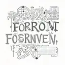 word ''forworn'' written  tattoo design idea