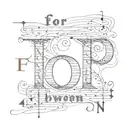 word ''forworn'' written  tattoo design idea