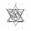 Triangle, letering, G, V  tattoo design idea