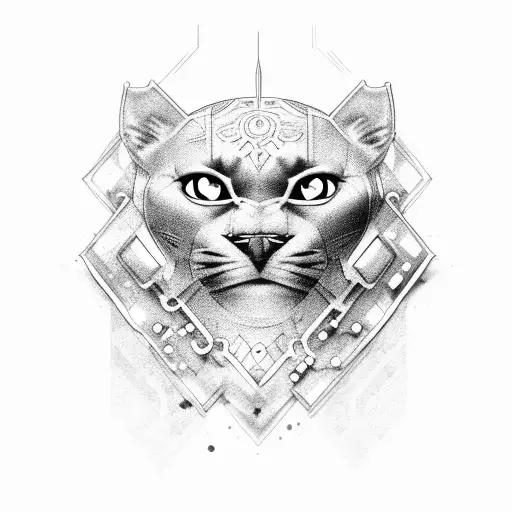 Panther with semicolons as eyes tattoo design idea