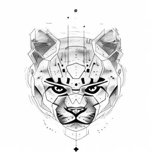 Panther but instead of eyes, there are semicolons tattoo design idea