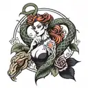 lilith tattoo with snakes tattoo design idea