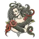 lilith tattoo with snakes tattoo design idea