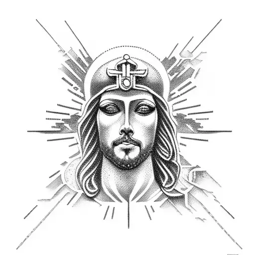 Cristo redentor nordestino tattoo design idea