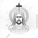 Cristo redentor nordestino tattoo design idea