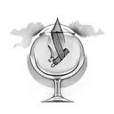 Knife and fork crossed over a wine glass tattoo design idea