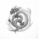 dragon with crystals tattoo design idea