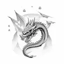 dragon with crystals tattoo design idea