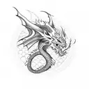 dragon with crystals tattoo design idea