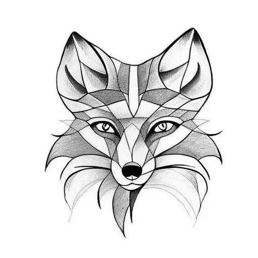 Fox two tail tattoo design idea