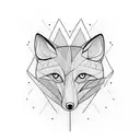 Fox two tail small hart tattoo design idea