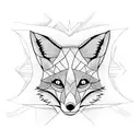 Fox two tail small hart tattoo design idea