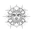 Sun and Moon tattoo design idea