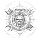 Sun and Moon tattoo design idea