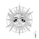 Sun and Moon tattoo design idea