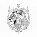 shield with lion tattoo design idea