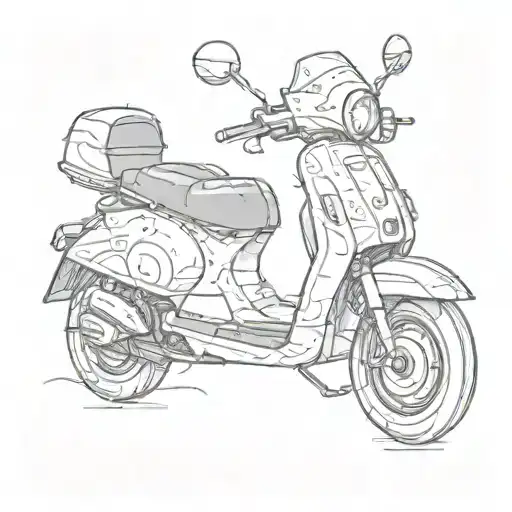 motor scooter riding tattoo design idea