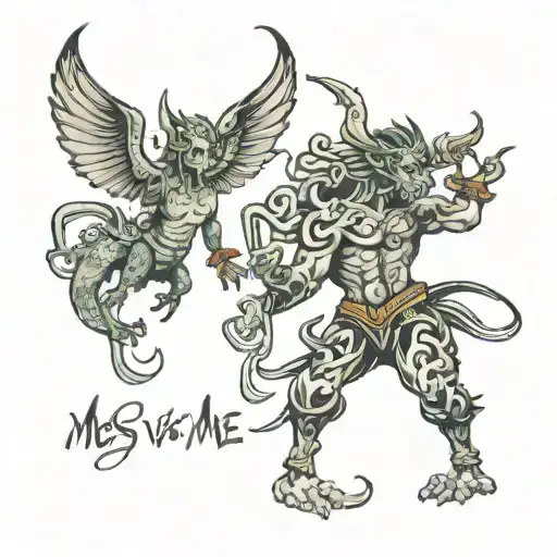 "me vs me, i dont see no competitors" tattoo design idea