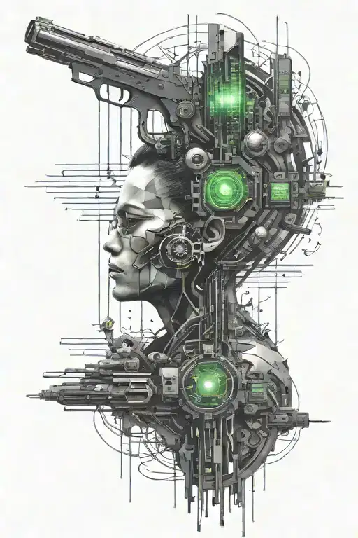 A dystopian "Matrix"-themed tattoo could be a striking and detailed piece, especially for the forearm. Here's a concept tattoo design idea
