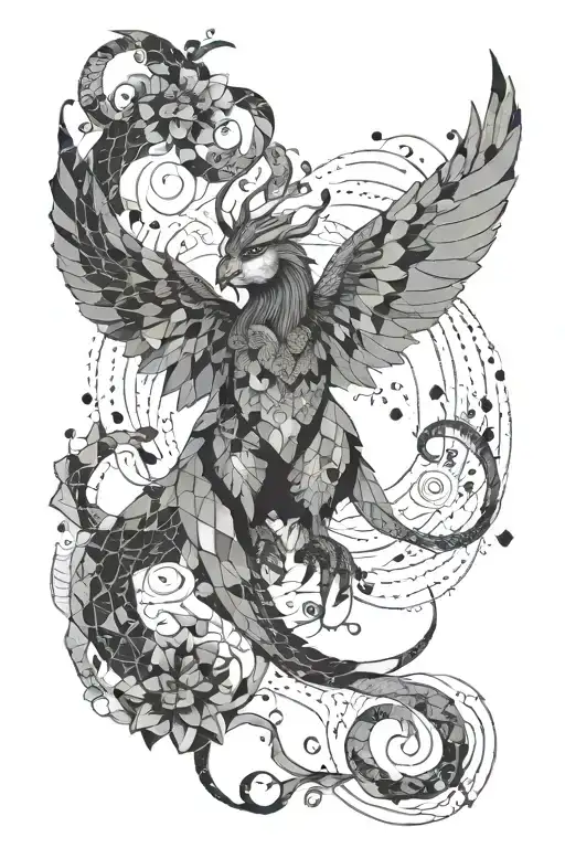 patchwork mythology inspired tattoo tattoo design idea