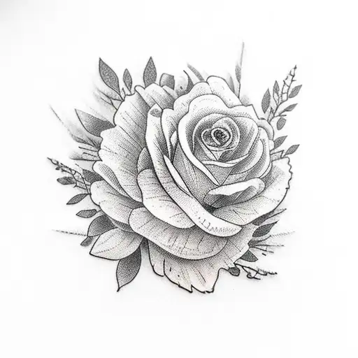 open book with pressed flowers inside tattoo design idea