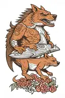 wedgetail eagle tasmanian devil white pointer shark tattoo design idea