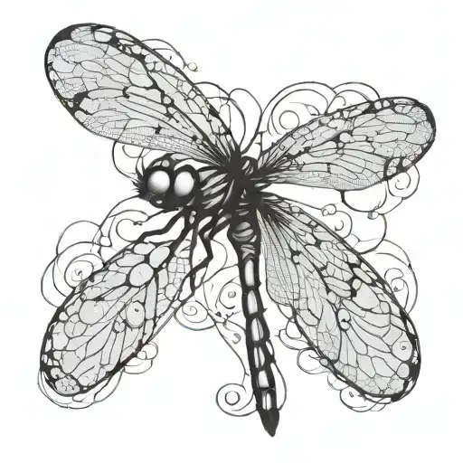 dragonfly flying tattoo design idea