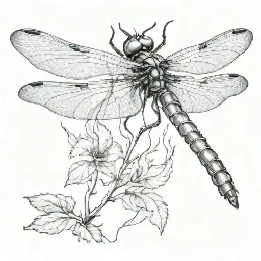 shadow of  dragonfly flying tattoo design idea