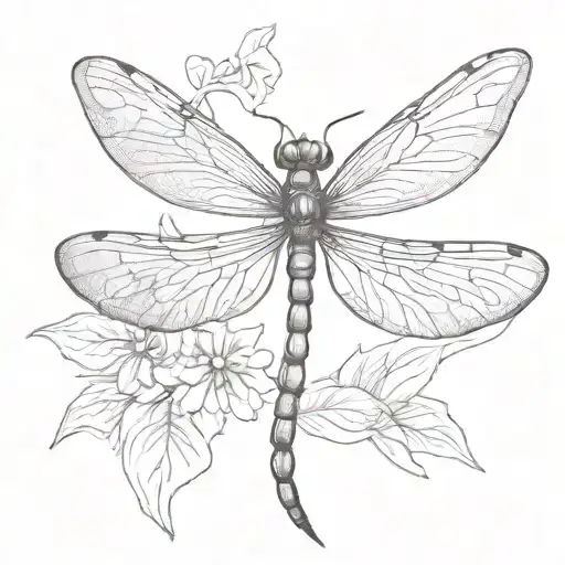 shadow of  dragonfly flying tattoo design idea