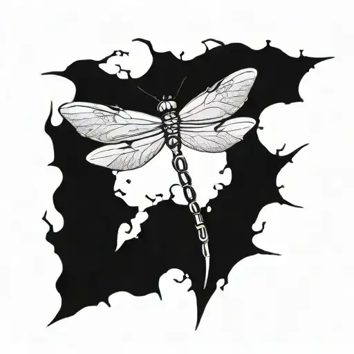 dragonfly flying tattoo design idea