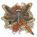 dragonfly flying tattoo design idea