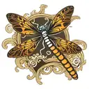 dragonfly flying tattoo design idea