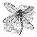 dragonfly flying tattoo design idea