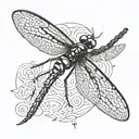 dragonfly flying tattoo design idea