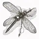 dragonfly flying tattoo design idea