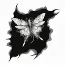 dragonfly flying tattoo design idea