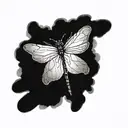 dragonfly flying tattoo design idea