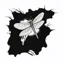 dragonfly flying tattoo design idea