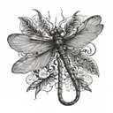 dragonfly flying tattoo design idea