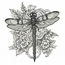 dragonfly flying tattoo design idea