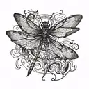 dragonfly flying tattoo design idea