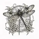 dragonfly flying tattoo design idea