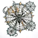 spider web tattoo design idea