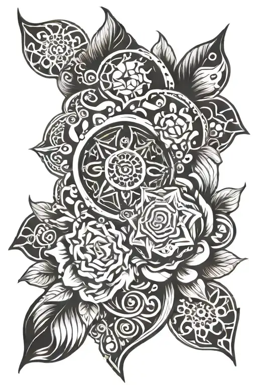 Healing energy in shape tattoo design idea