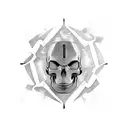 sci fi, carbon pattern, skulls, bycicle parts and call of duty  tattoo design idea