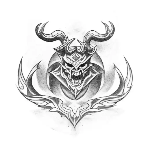 devil horns tattoo design idea