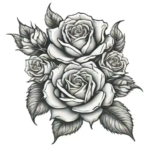 "Jessica" and roses intertwined tattoo design idea